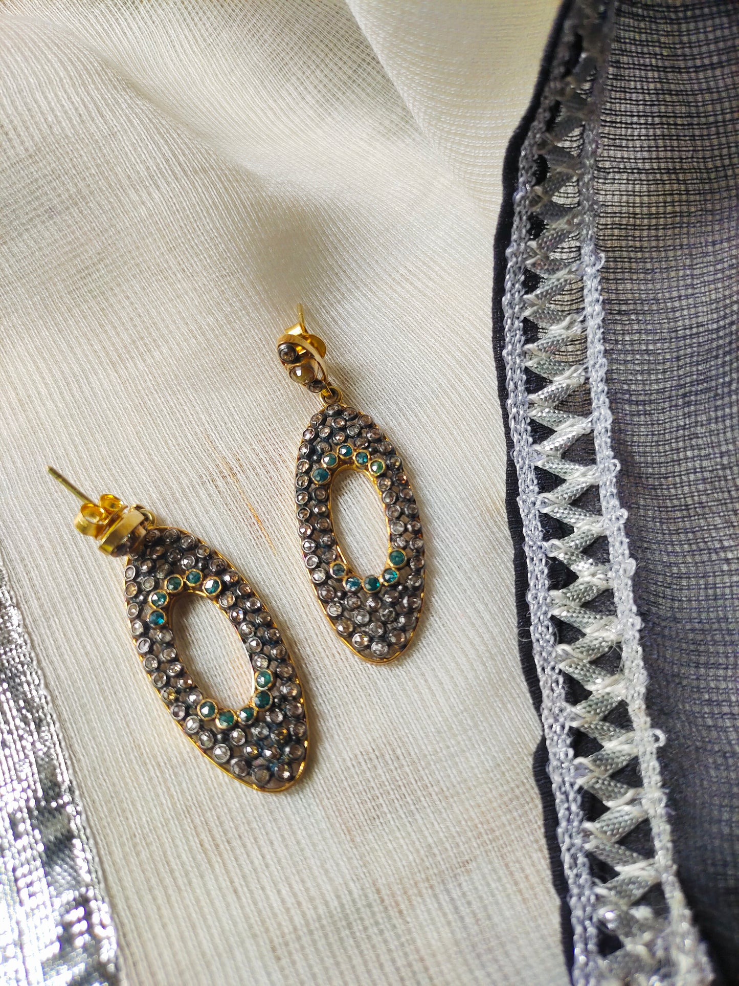 Earring Silver Semi Precious