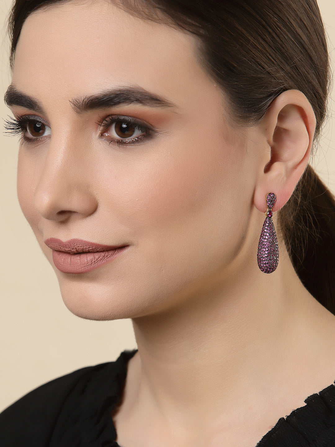 Earring Silver Cubic Zirconia Pave