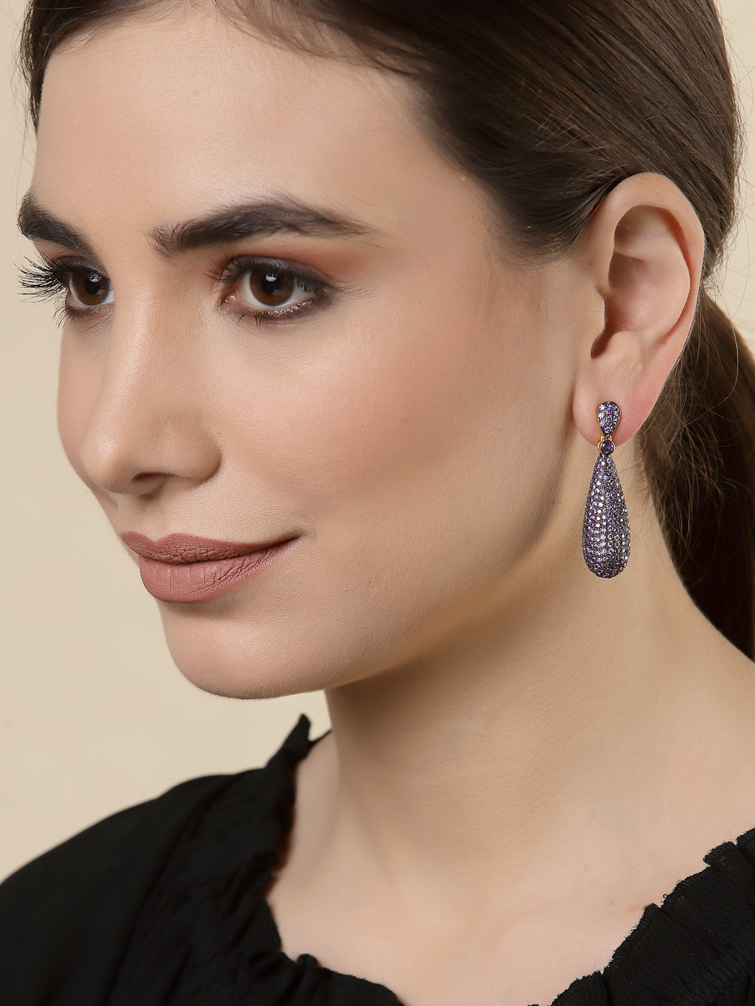 Earring Silver Cubic Zirconia Pave