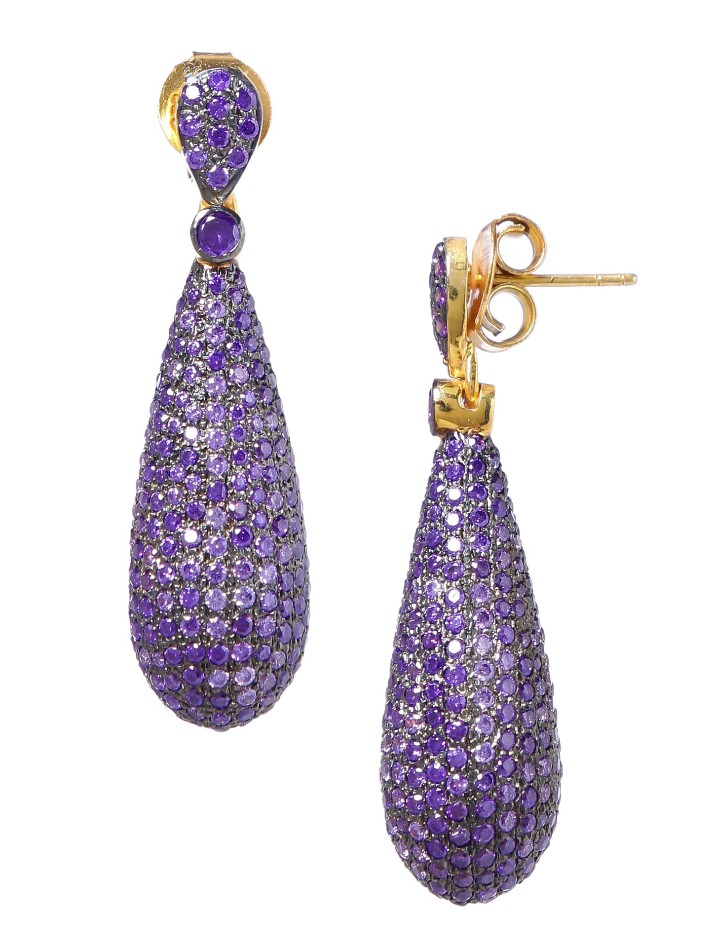 Earring Silver Cubic Zirconia Pave