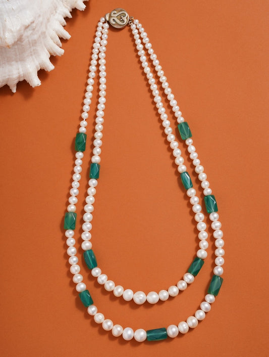 Necklace Pearl Green Onyx