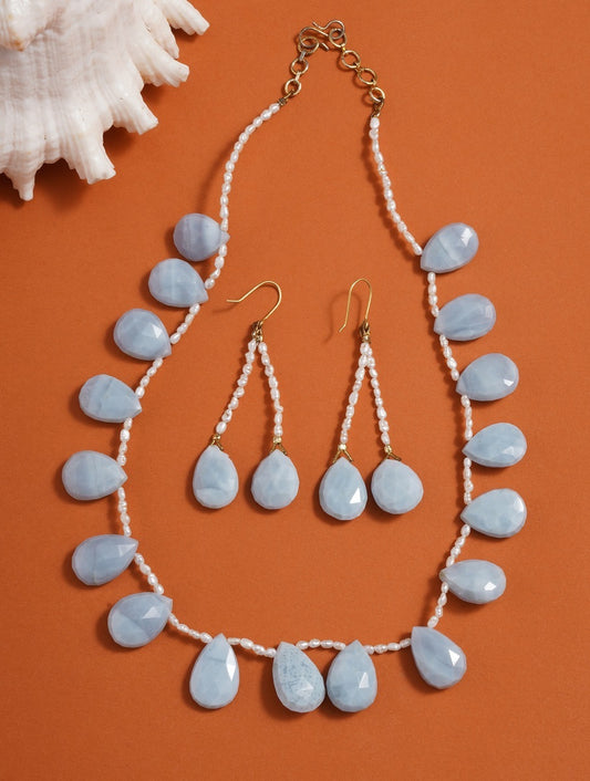 Necklace Pearl Chalcedony