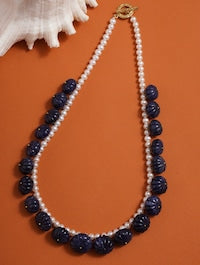 Necklace Pearl Carved Aventurine