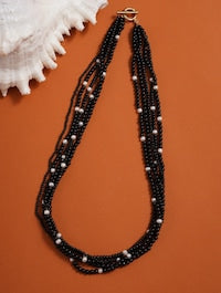 Necklace Beaded Semi Precious Pearl