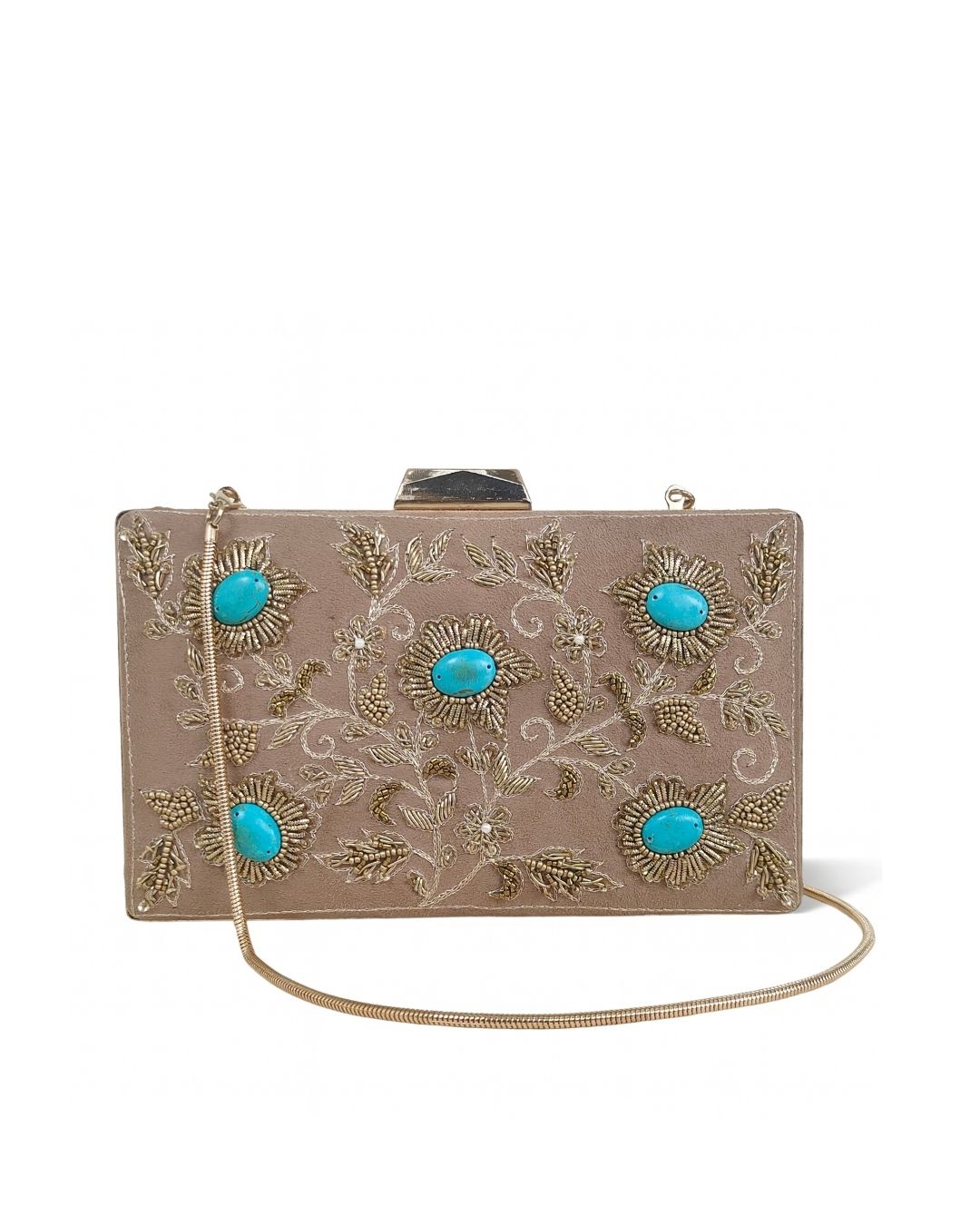 Suede box clutch collection