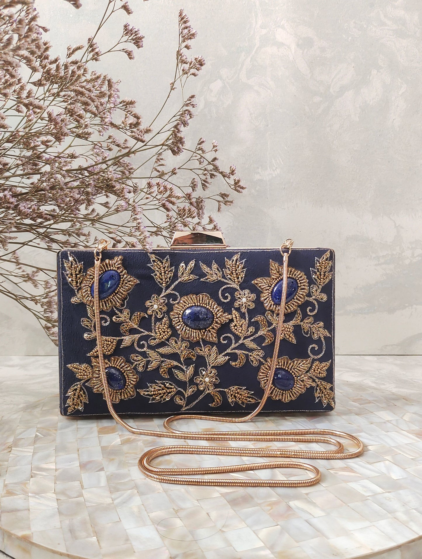 Suede box clutch collection