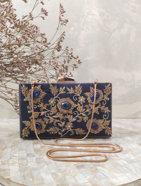 Suede box clutch collection