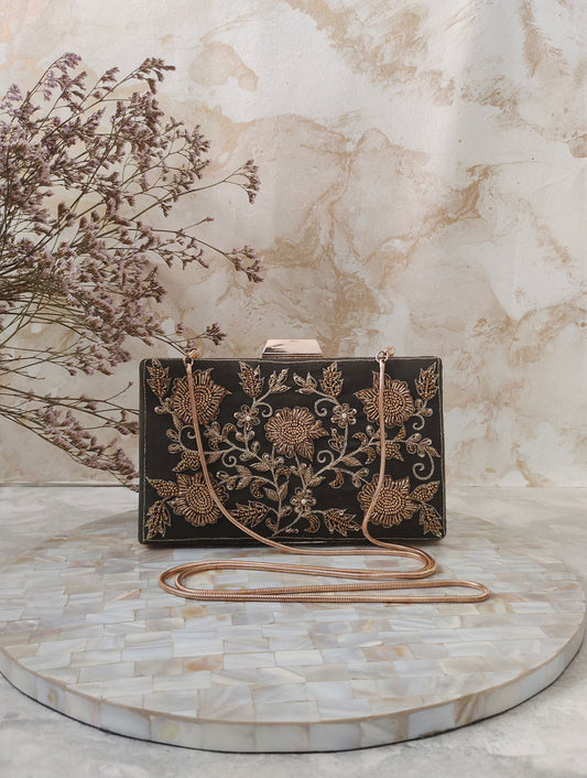 Suede box clutch collection