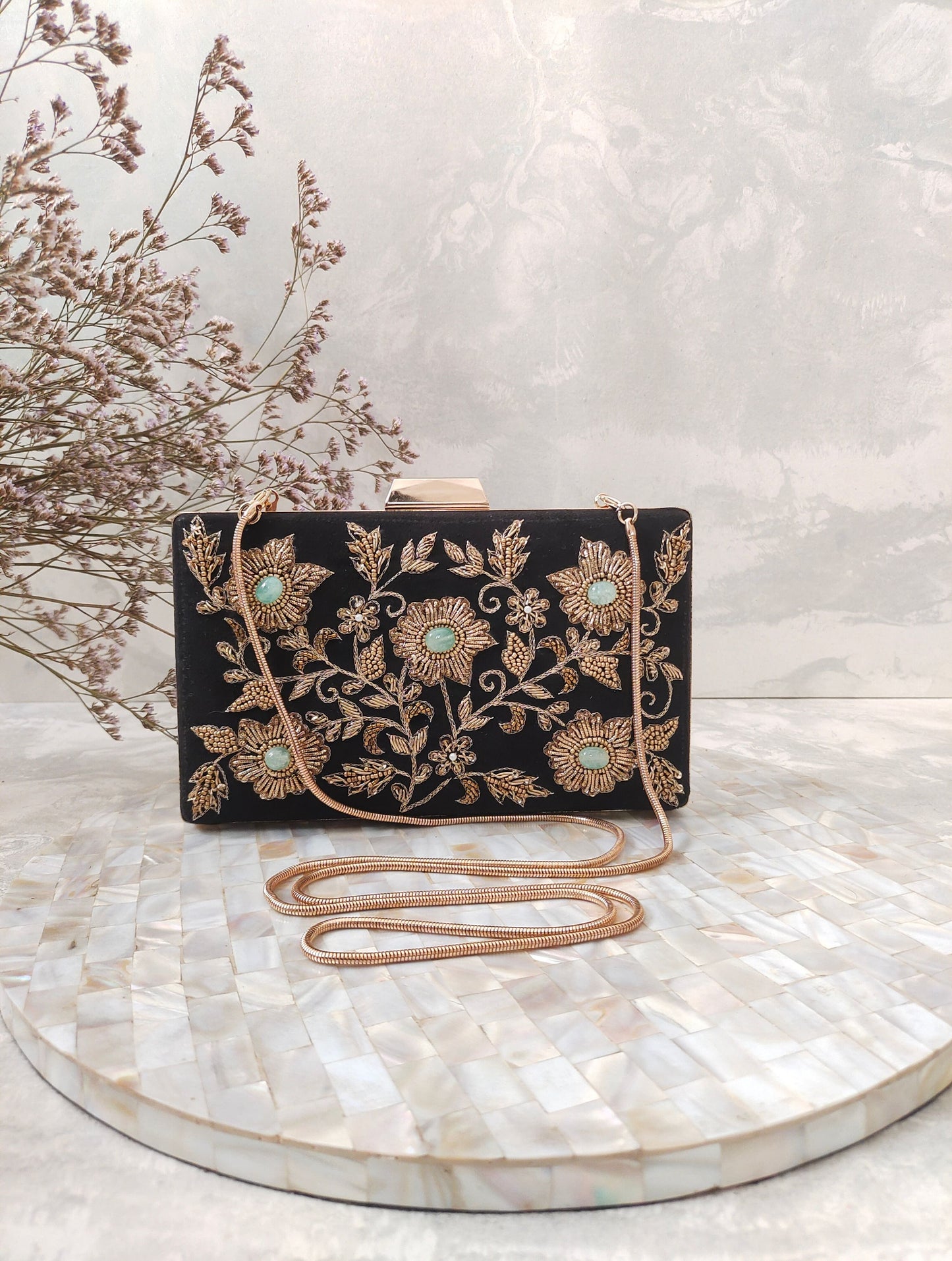 Suede box clutch collection