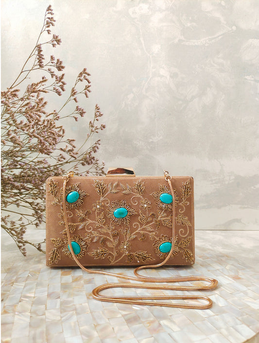 Suede box clutch collection