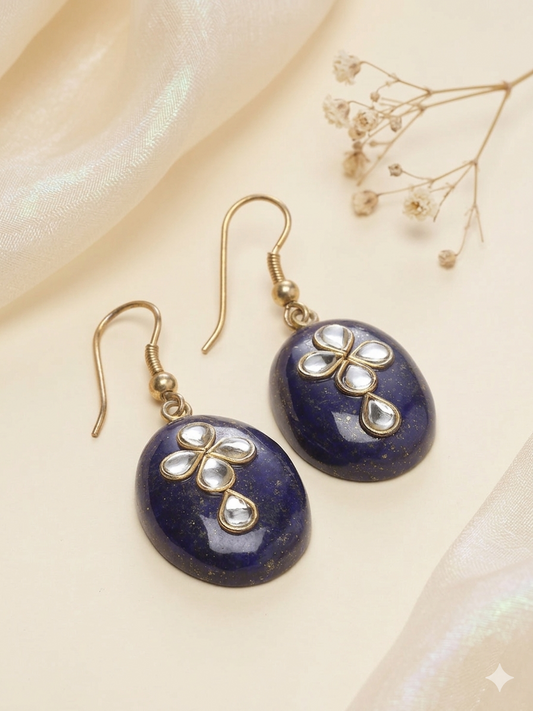 Earrings Silver Kundan