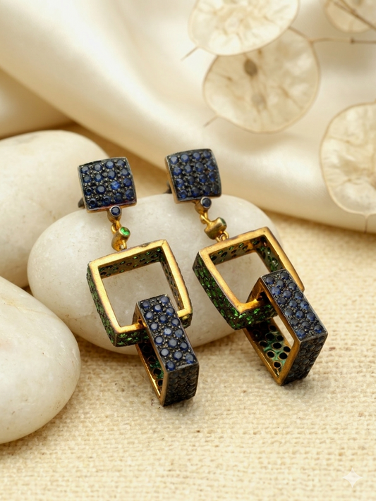 Earring Silver Semi Precious