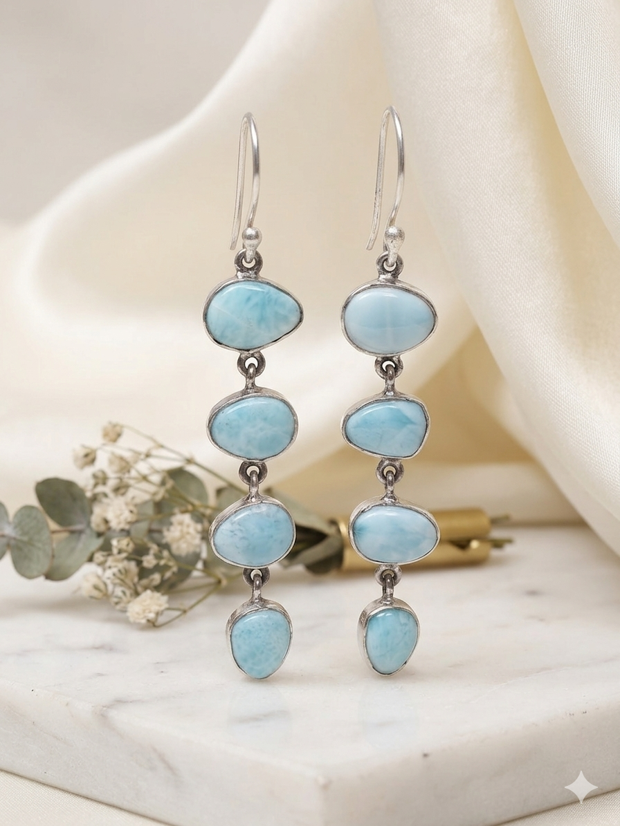Earring Silver Semi Precious