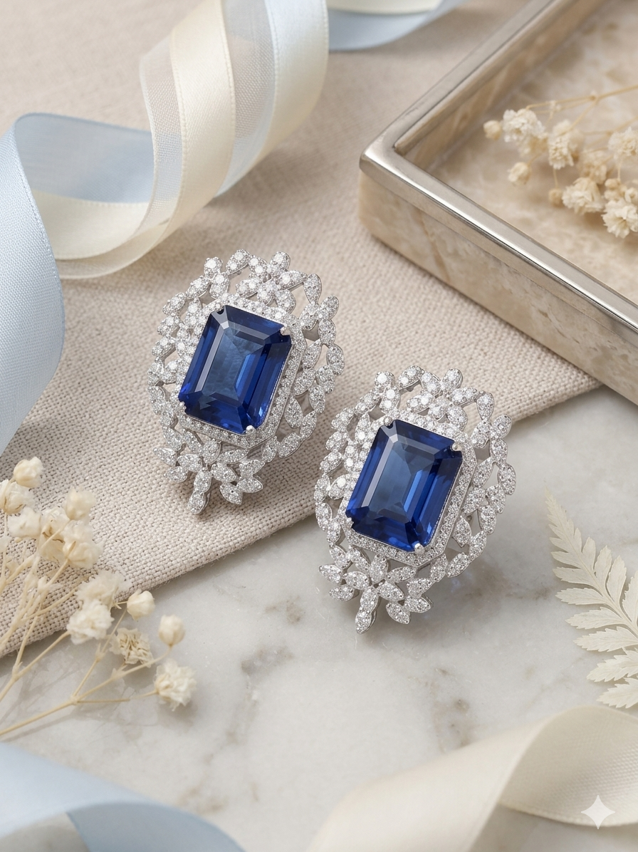 Earring Silver Cubic Zirconia