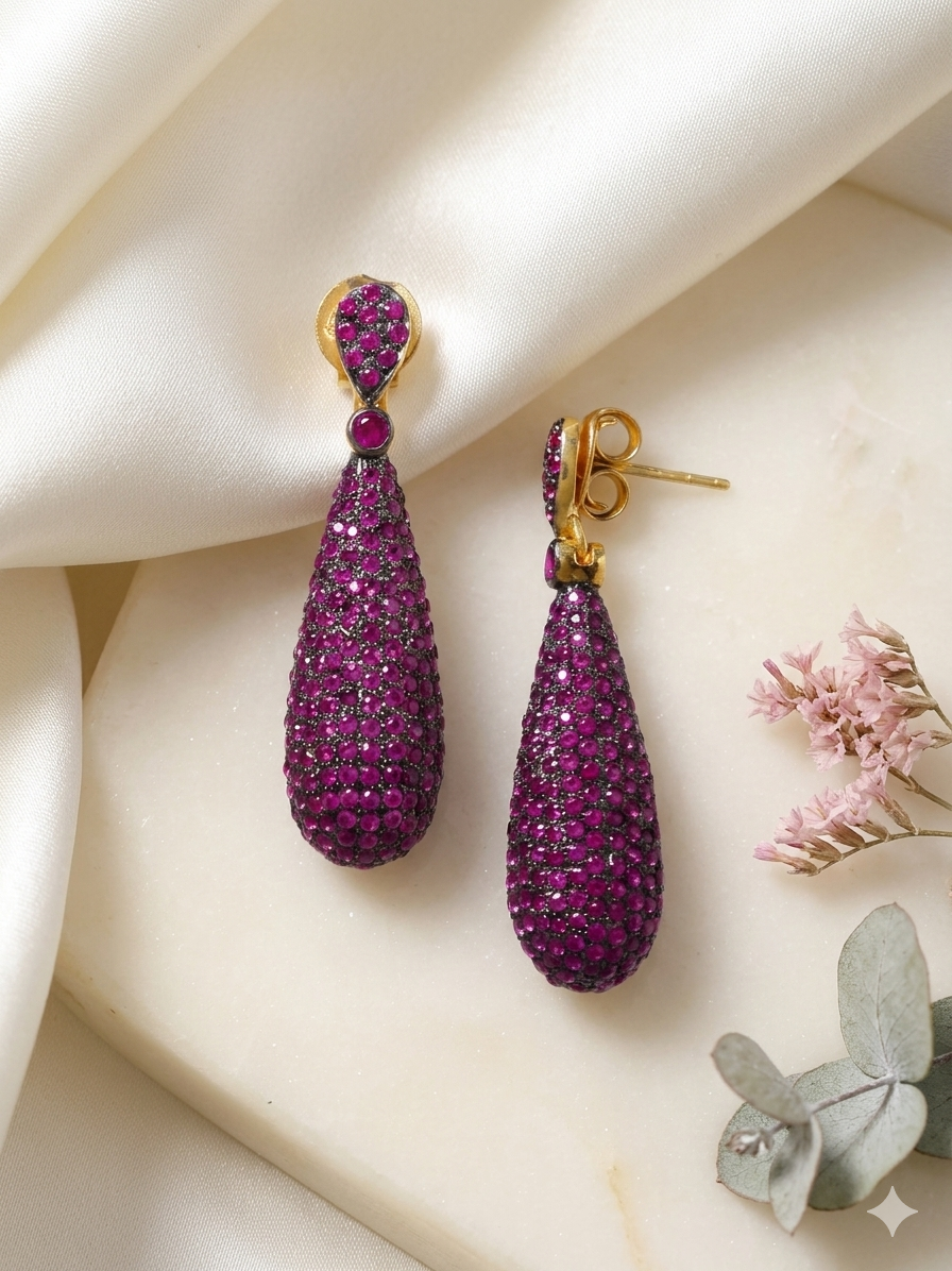 Earring Silver Cubic Zirconia Pave