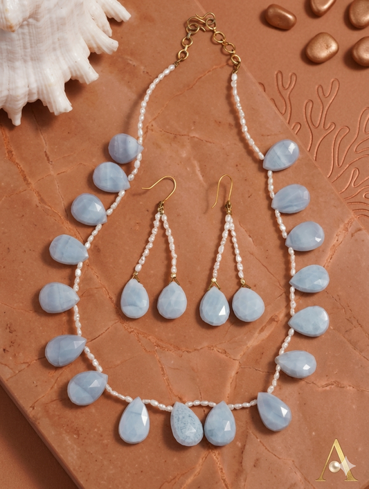 Necklace Pearl Chalcedony