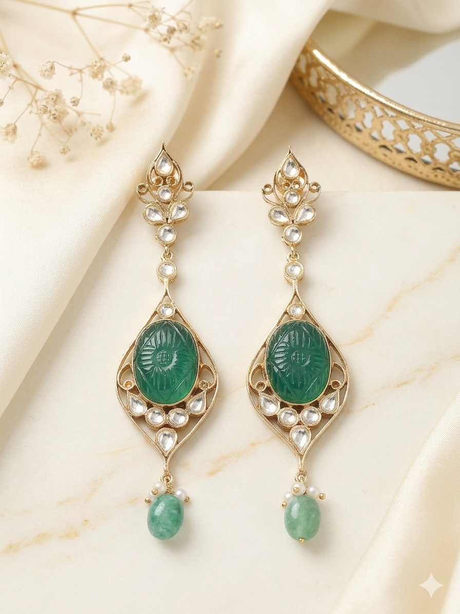 Earring Silver Kundan