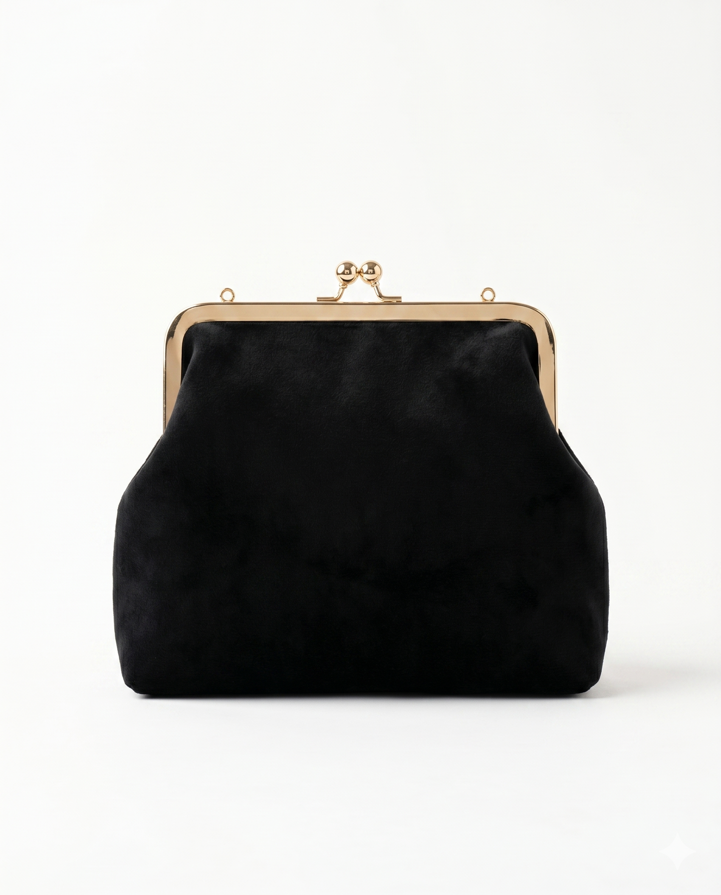 Floral Embroidered Black Velvet Clutch