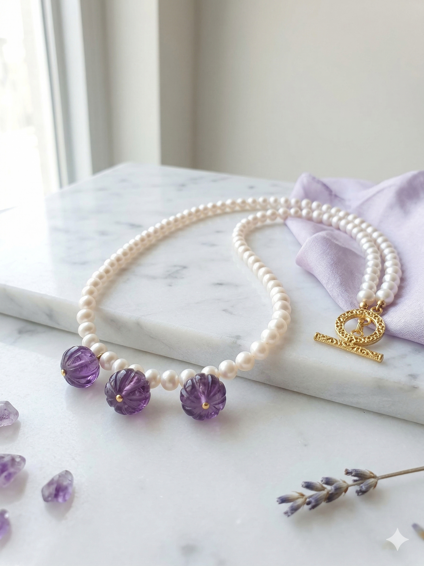 Necklace Pearl Semi Precious