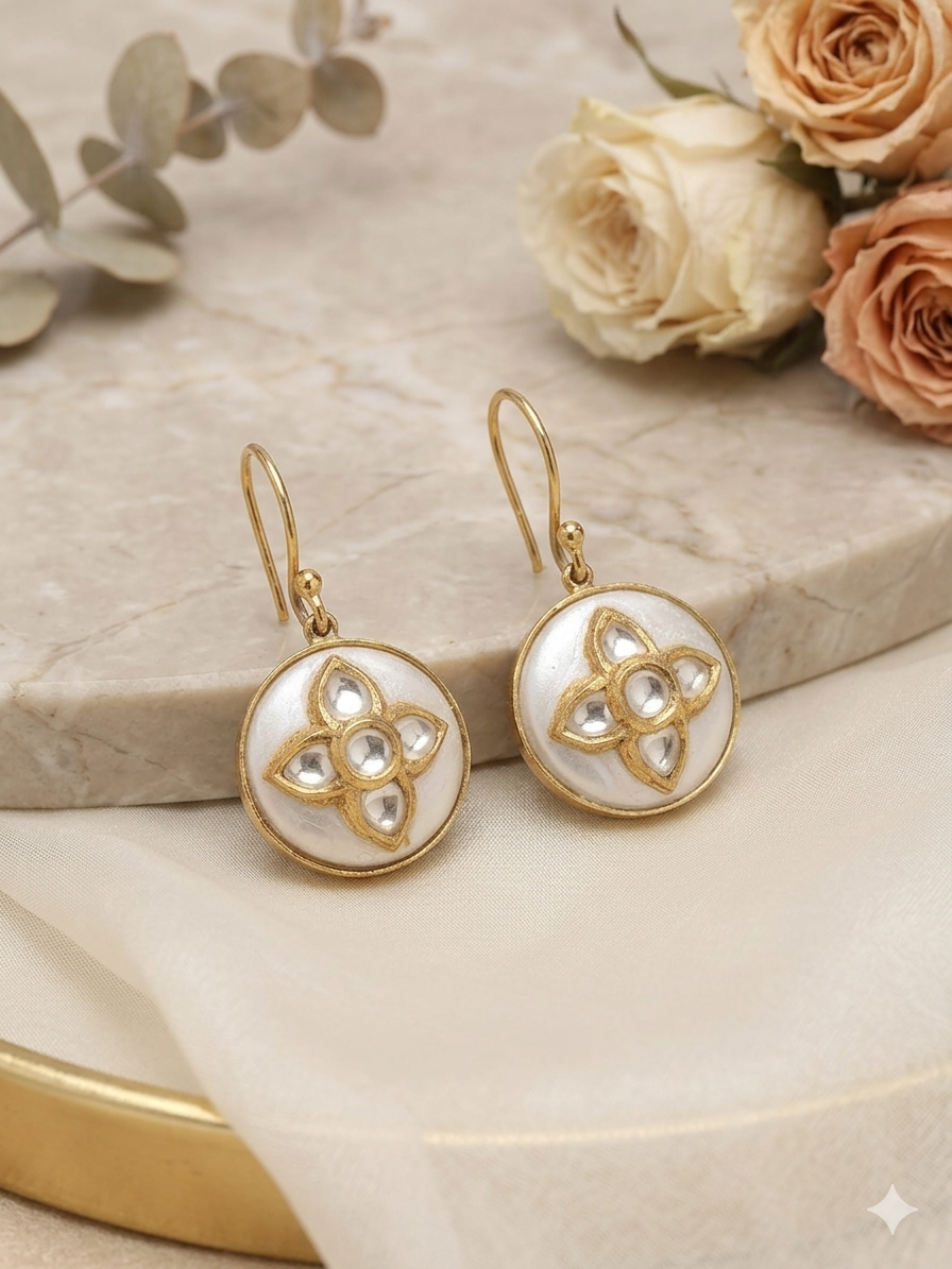 Earring Silver Kundan