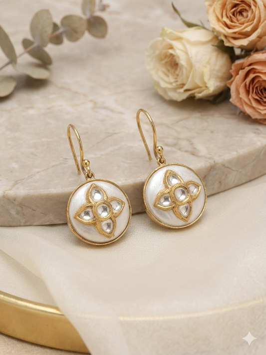 Earring Silver Kundan