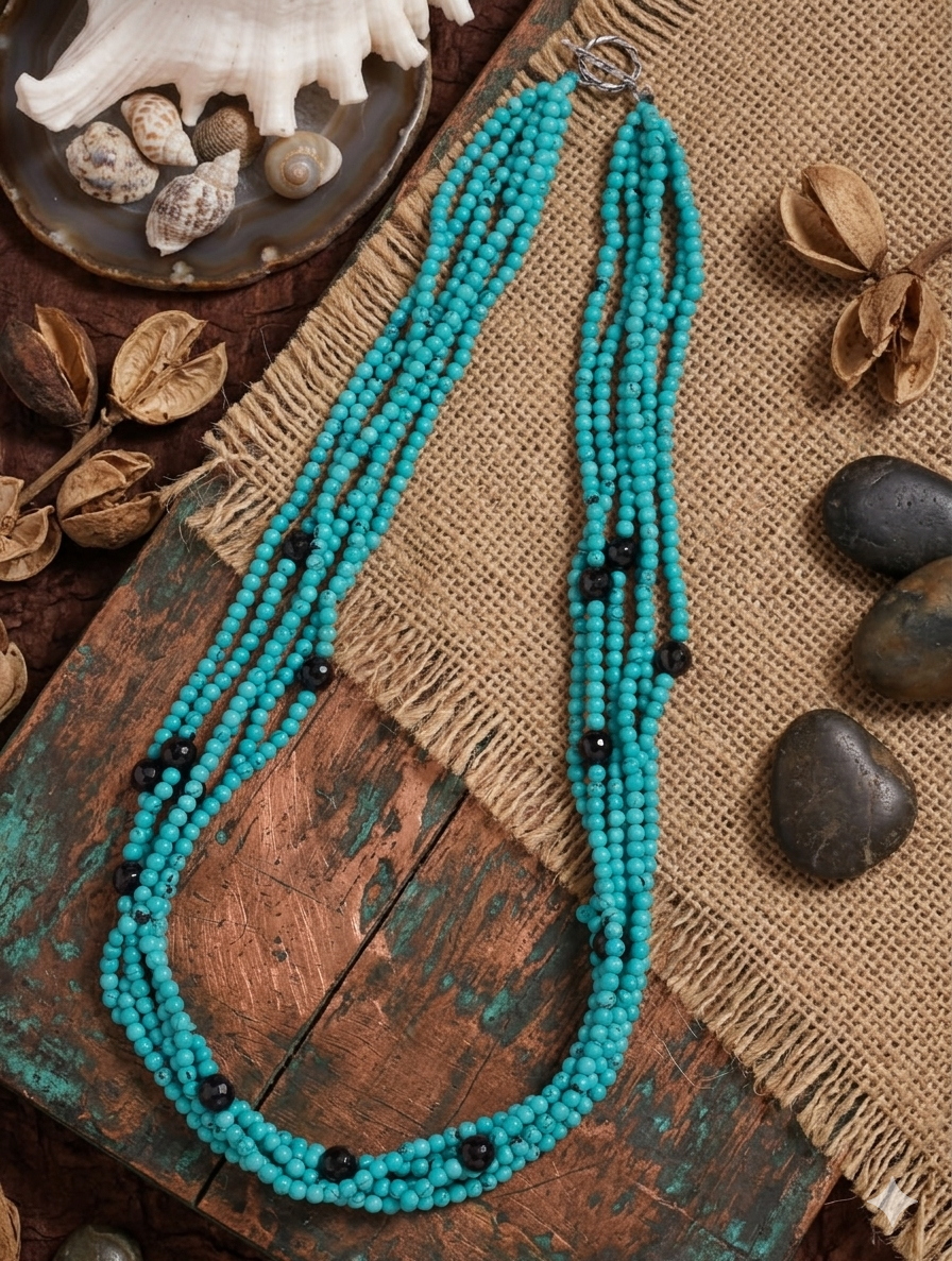 Necklace Beaded Semi Precious