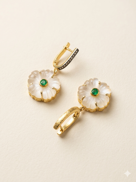 Earring Silver Semi Precious