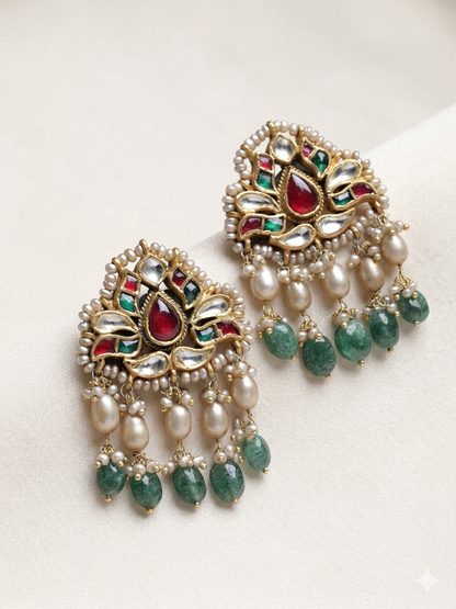Earring Silver Kundan