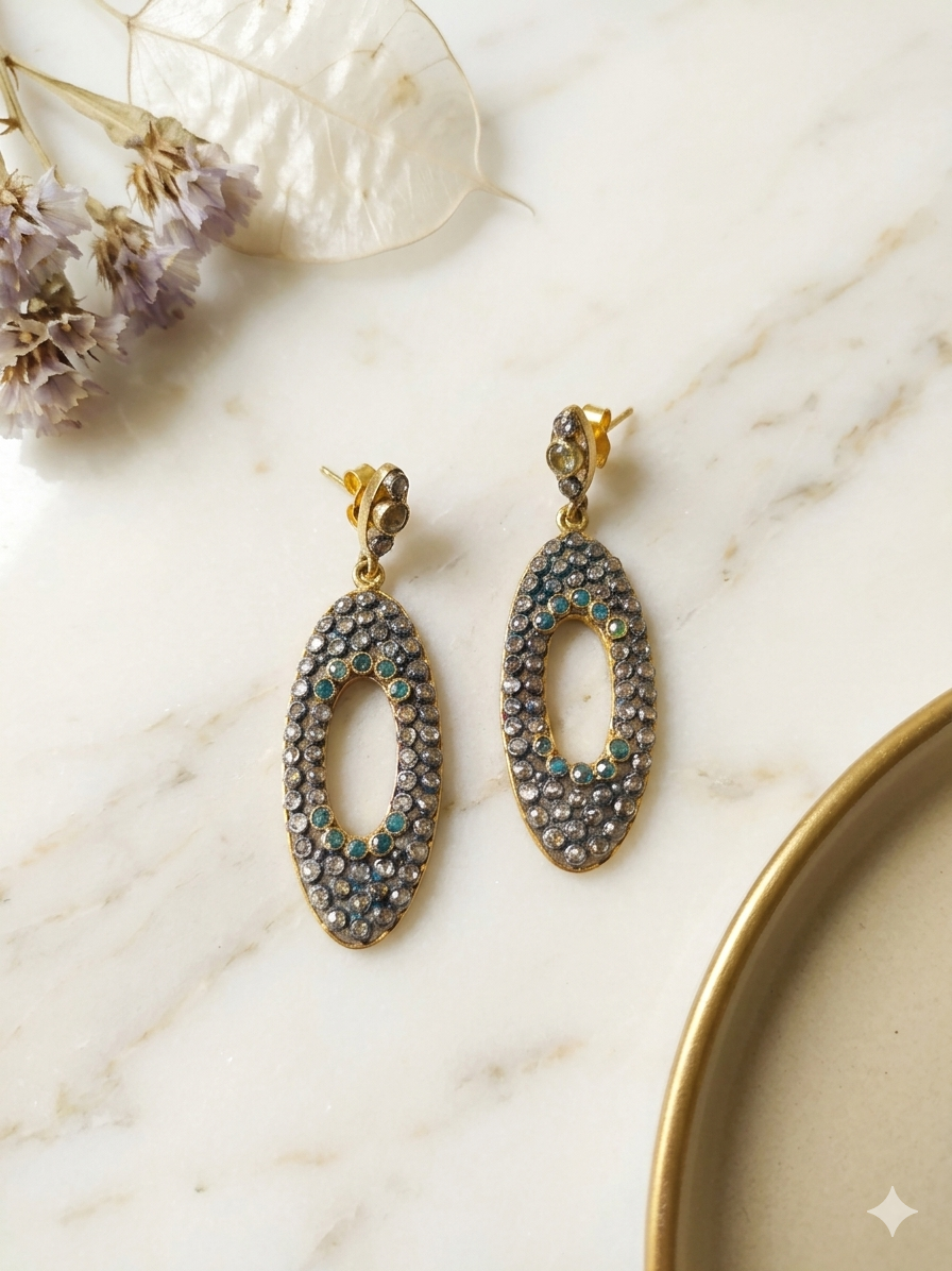 Earring Silver Semi Precious