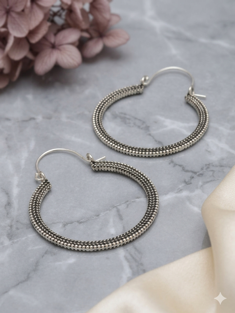 Earring Silver Hoops