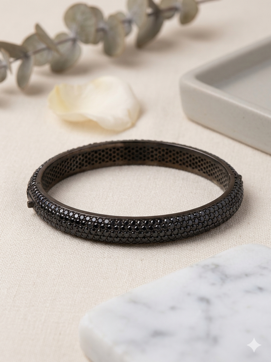 Bangle Silver Pave
