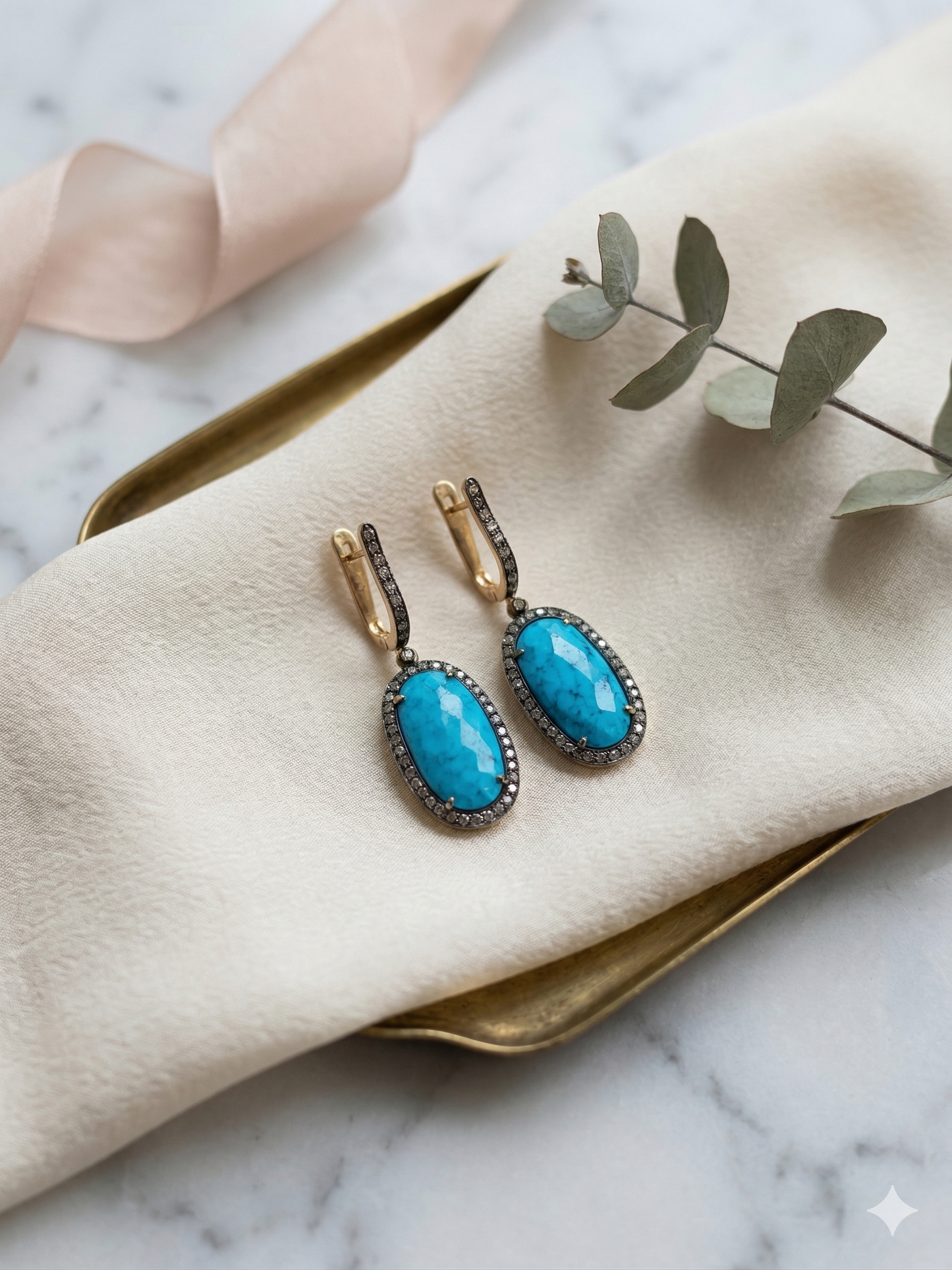 Earring Silver Semi Precious