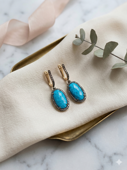 Earring Silver Semi Precious