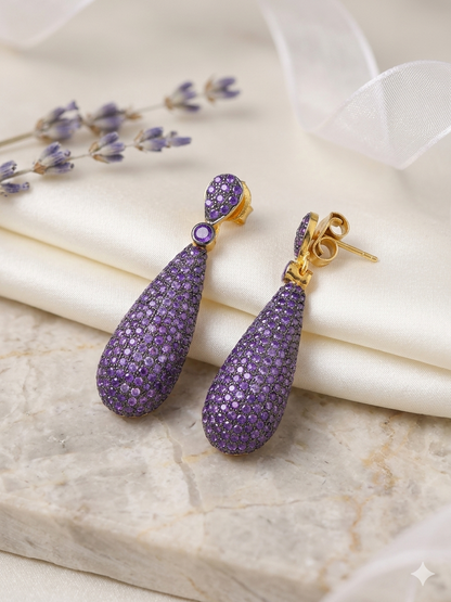 Earring Silver Cubic Zirconia Pave