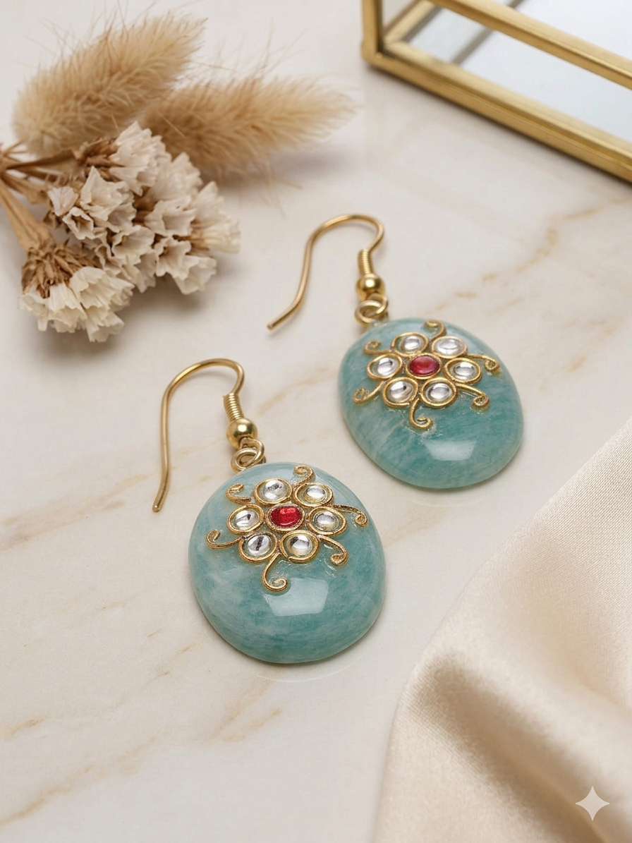 Earring Silver Kundan