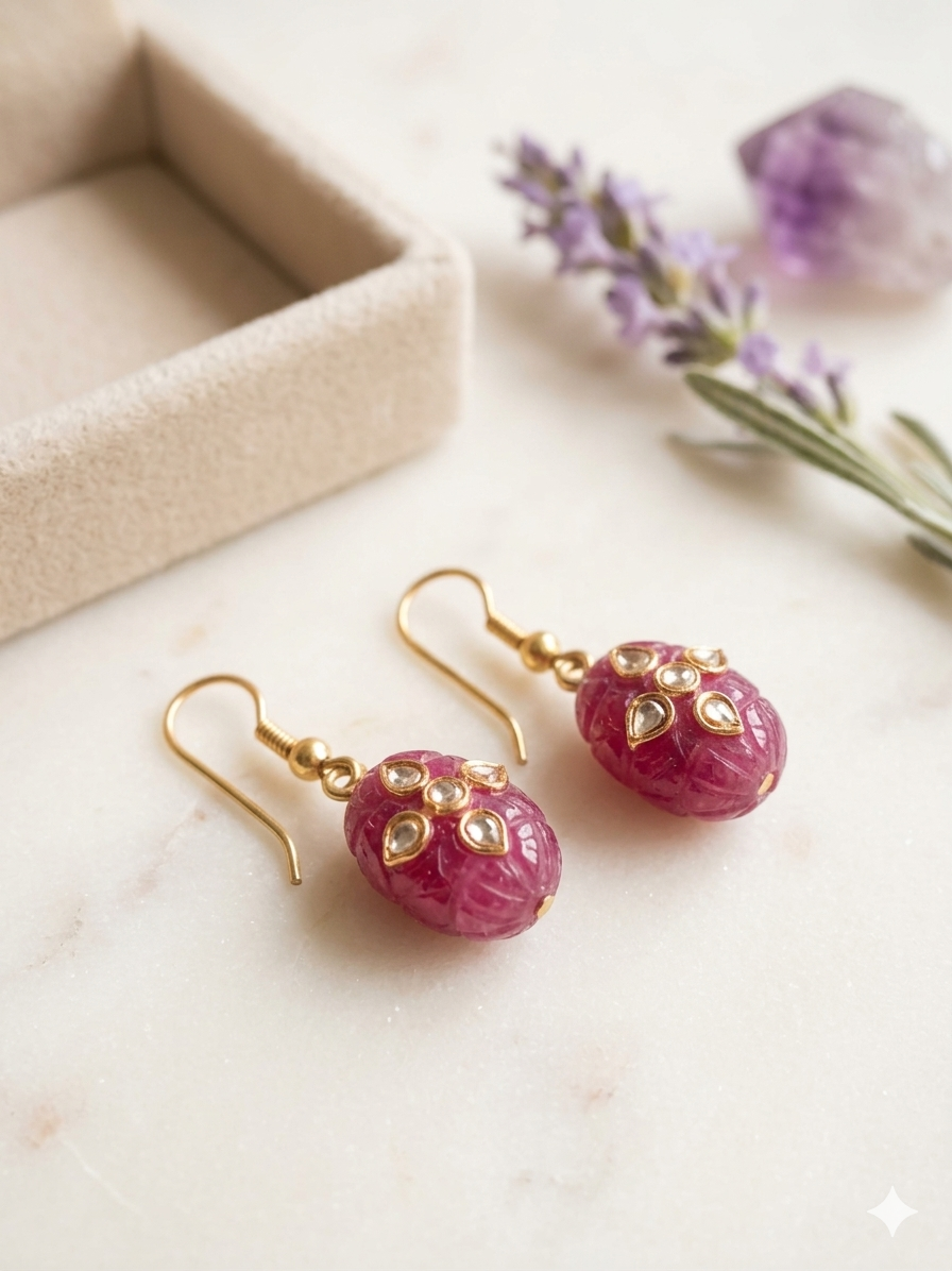 Earring Silver Kundan