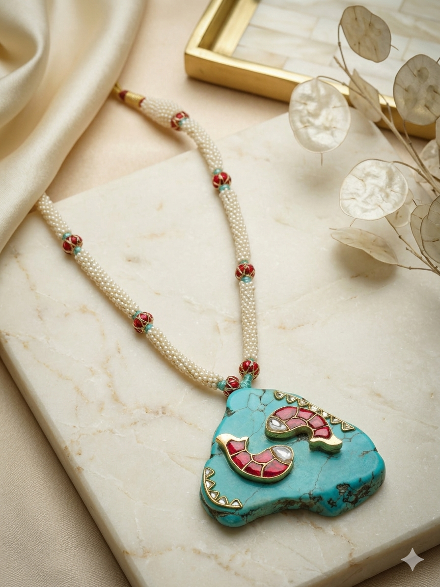 Necklace Beaded Semi Precious