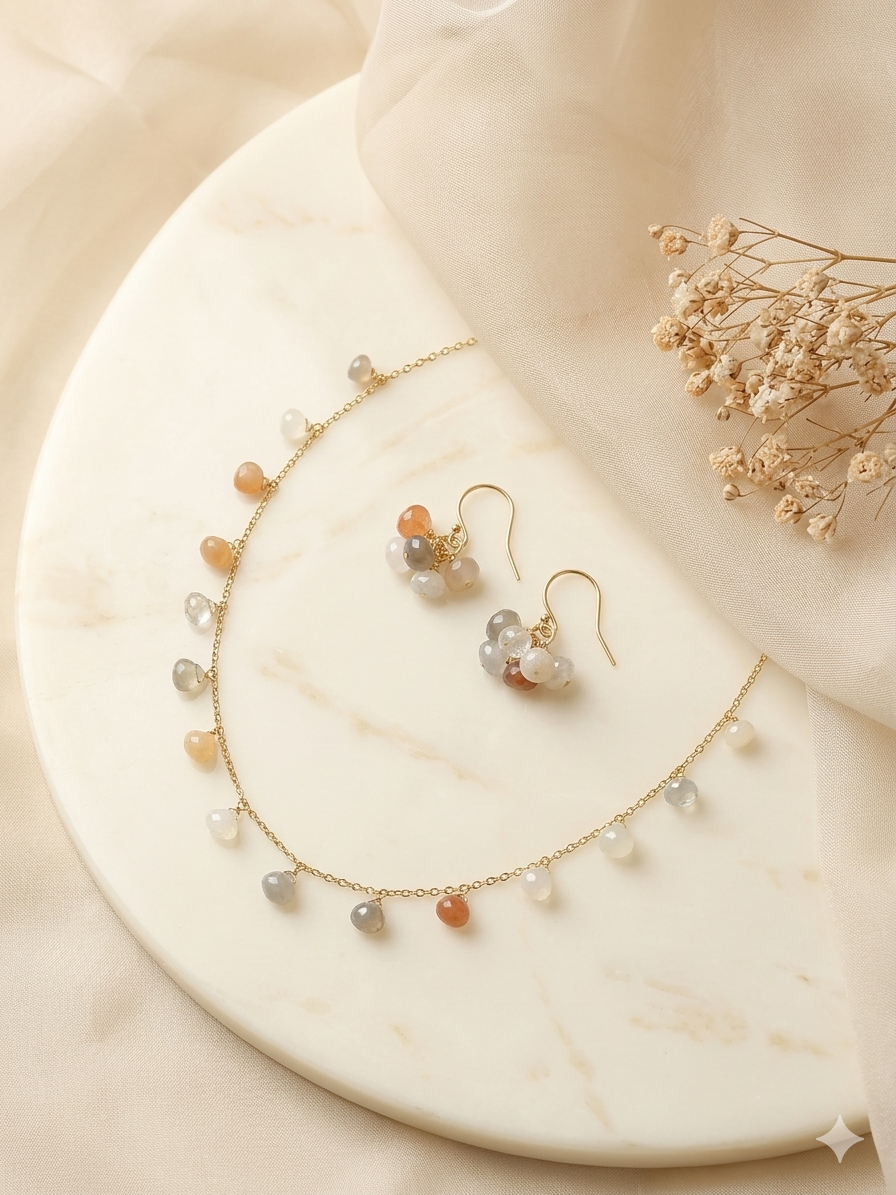 Necklace Silver Semiprecious