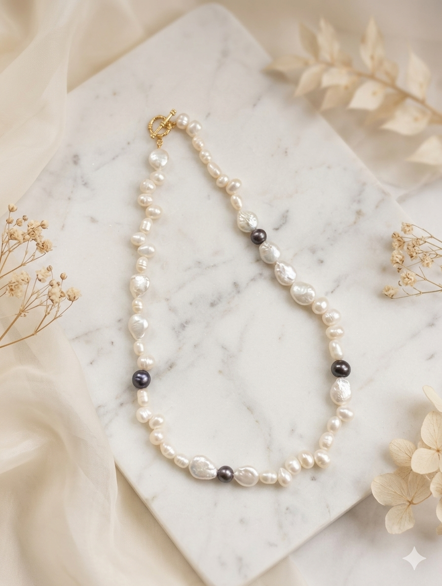 Necklace Beaded Semi Precious