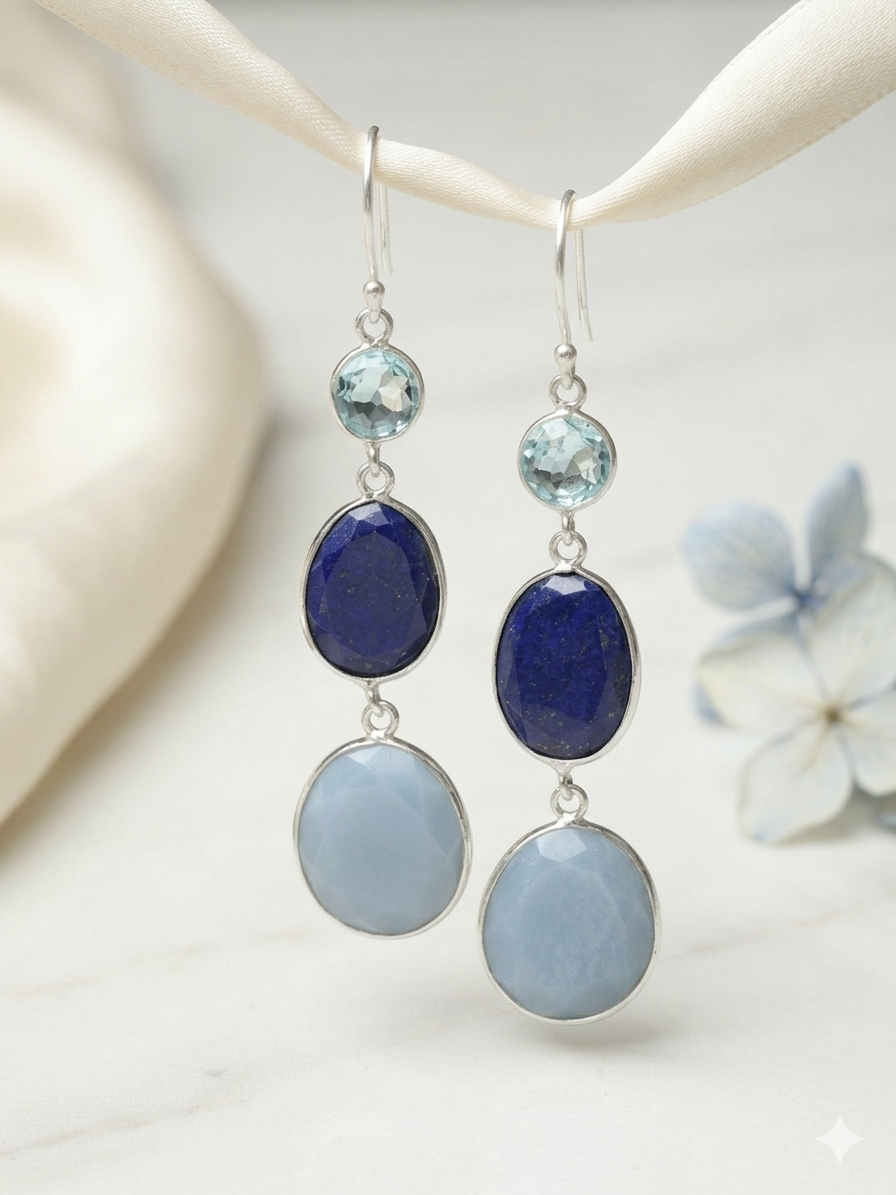Silver Earring Gemstone