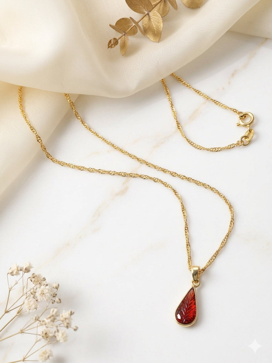 Necklace Silver Pendant Carved