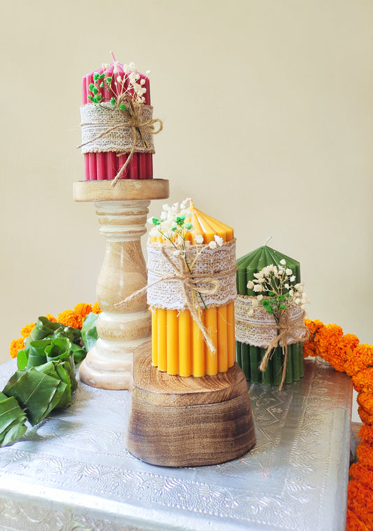 Carved  Candle Stands