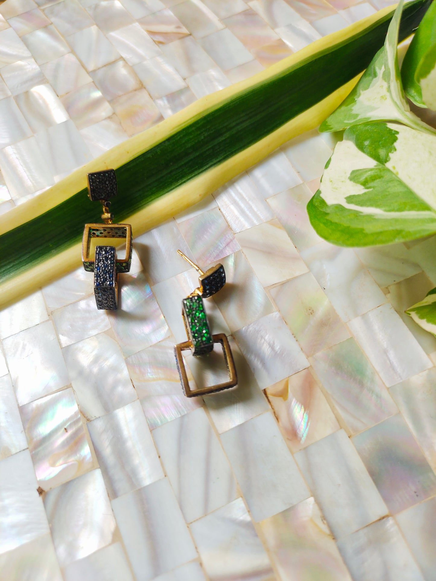 Earring Silver Semi Precious