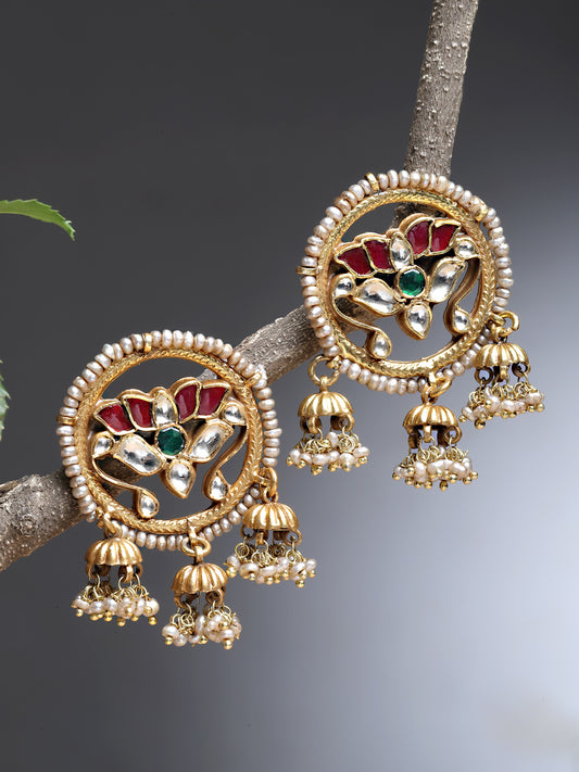 Earring Silver Kundan