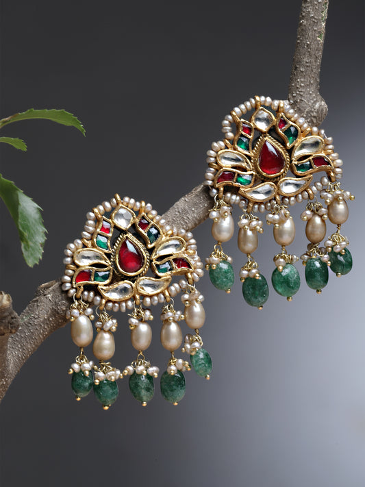 Earring Silver Kundan