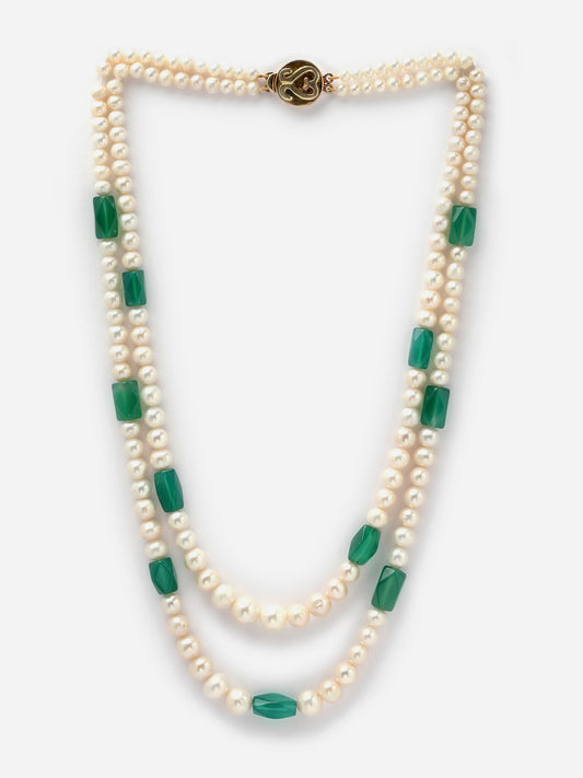 Necklace Pearl Green Onyx