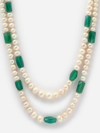 Necklace Pearl Green Onyx