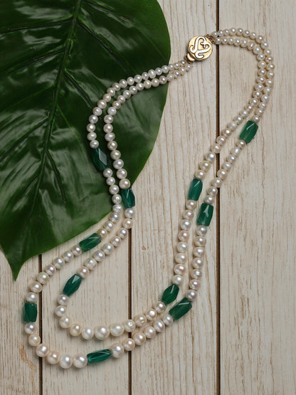 Necklace Pearl Green Onyx