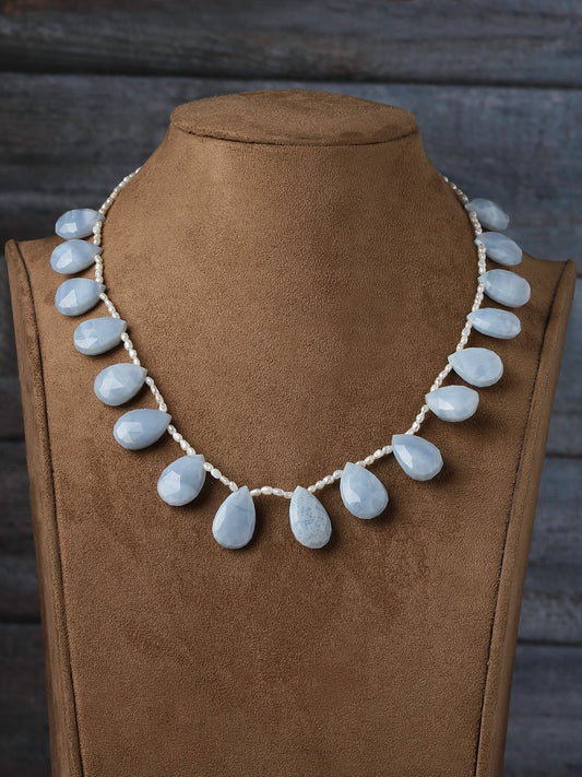 Necklace Pearl Chalcedony