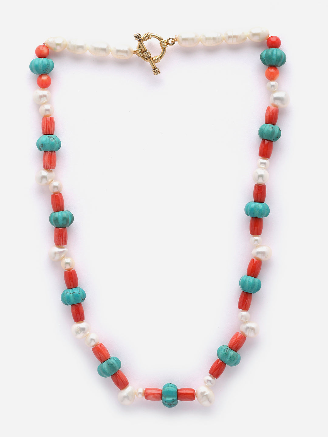 Necklace Pearl Turquoise Coral